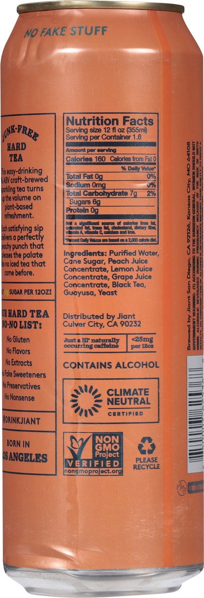 slide 3 of 14, Jiant Peach Hard Tea 19.2 fl oz, 19 oz