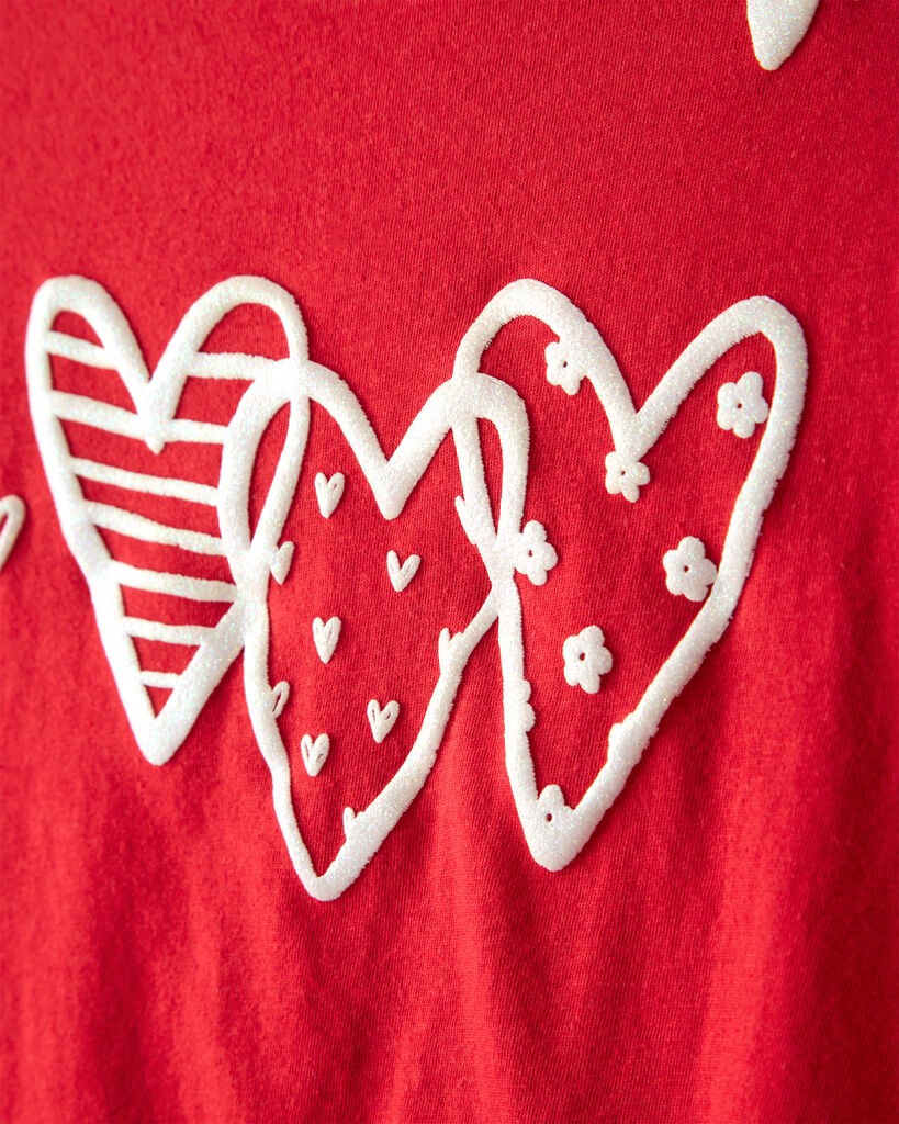 slide 3 of 3, Carter's Girls Valentine Heart Long-Sleeve Graphic Tee - Red Red S, 1 ct