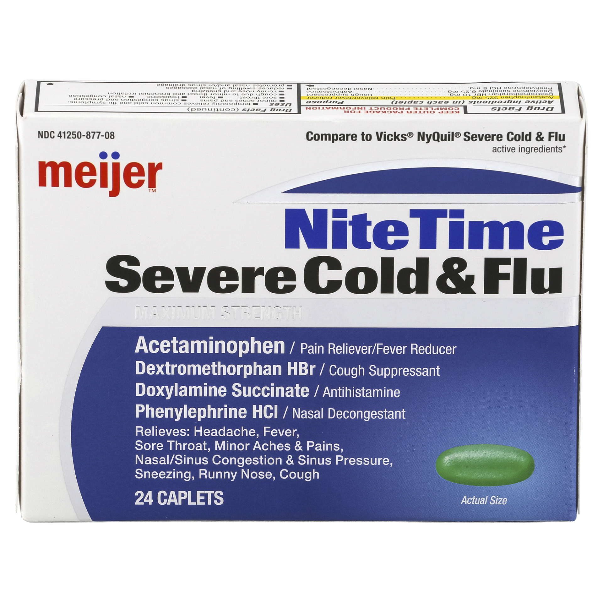 slide 1 of 6, Meijer Note Time Severe Cold & Flu, 24 ct