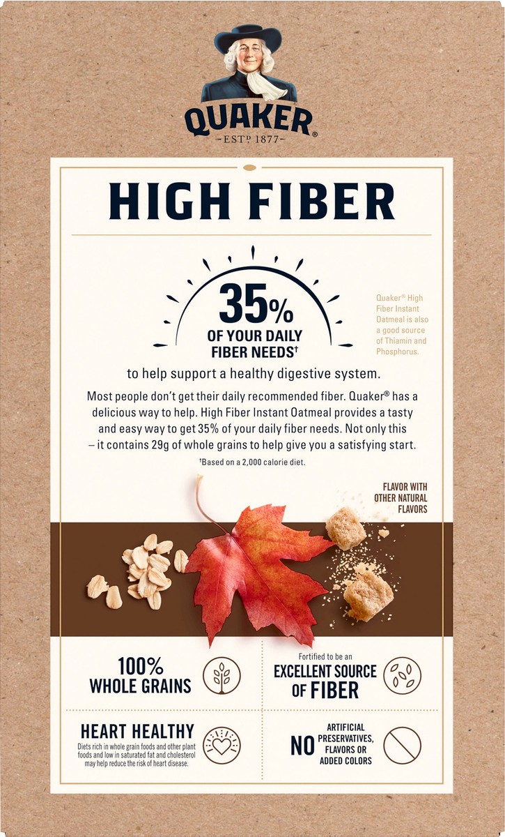 slide 3 of 6, Quaker Select Starts High Fiber Maple & Brown Sugar Instant Oatmeal, 8 ct; 1.58 oz