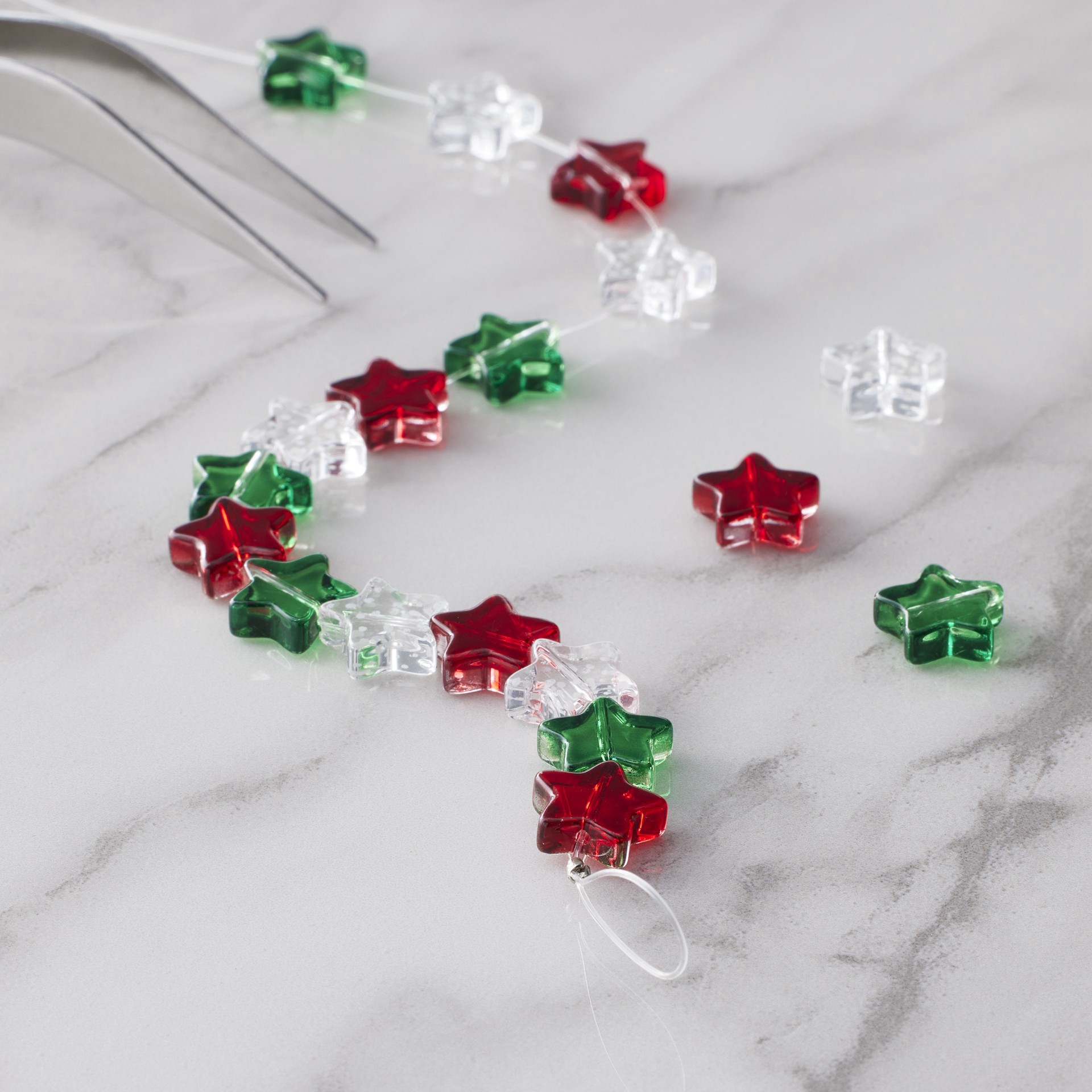 slide 2 of 5, Christmas Glass Star Beads, 10mm By Bead Landing, 10mm