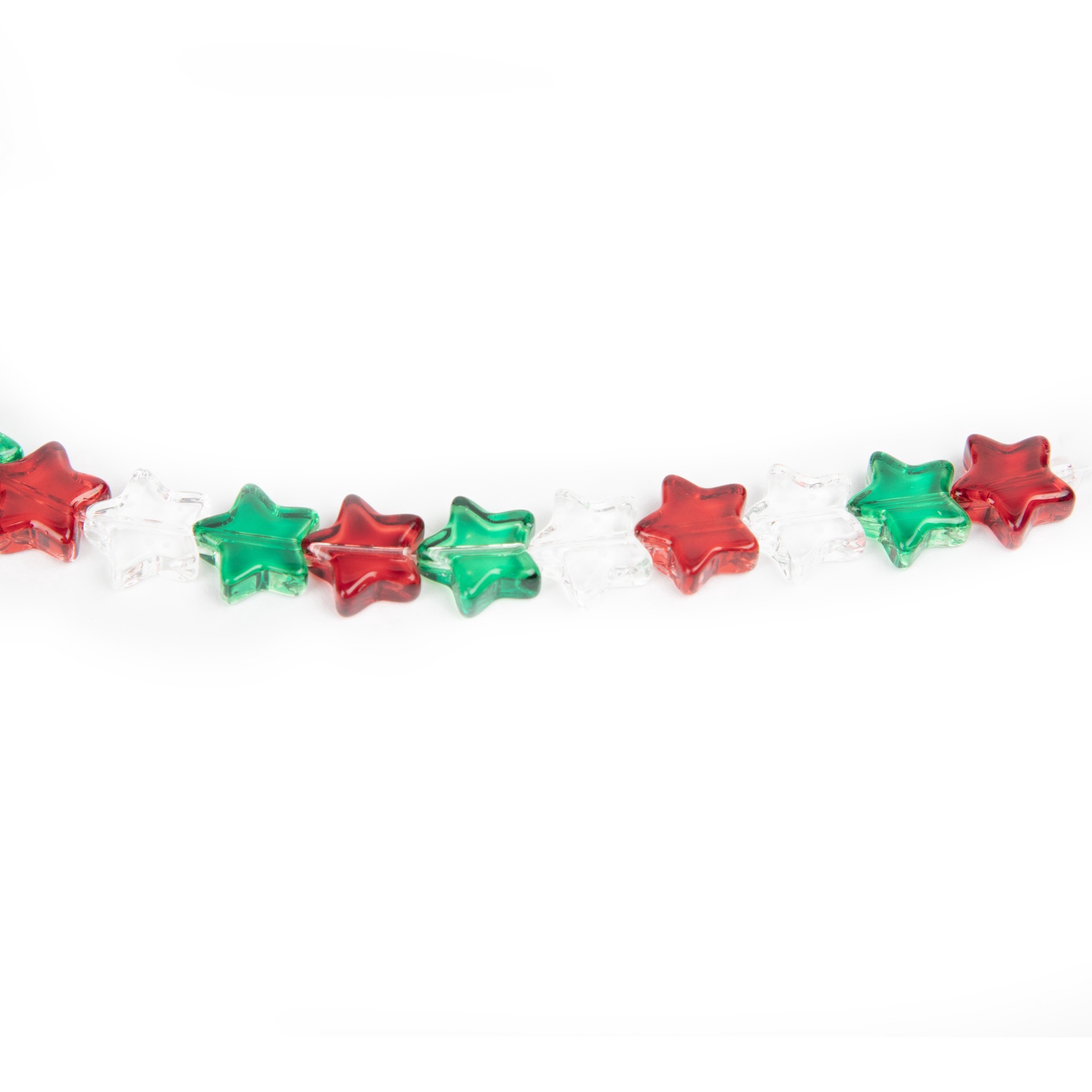 slide 3 of 5, Christmas Glass Star Beads, 10mm By Bead Landing, 10mm
