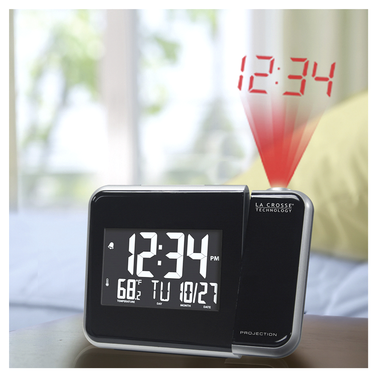 slide 1 of 1, La Crosse Projection Alarm Clock with Indoor Temperature and Humidity, 1 ct