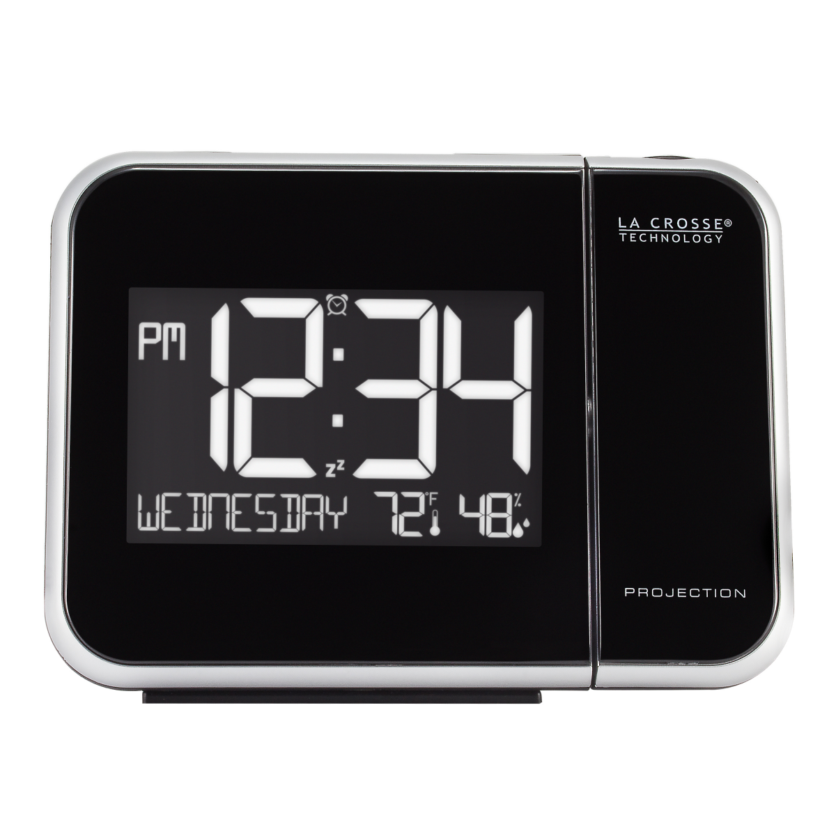 slide 1 of 16, La Crosse Projection Alarm Clock with Indoor Temperature and Humidity, 1 ct