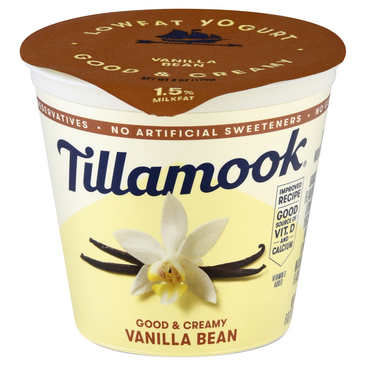 slide 1 of 5, Tillamook Lowfat Yogurt Vanilla Bean, 6 oz