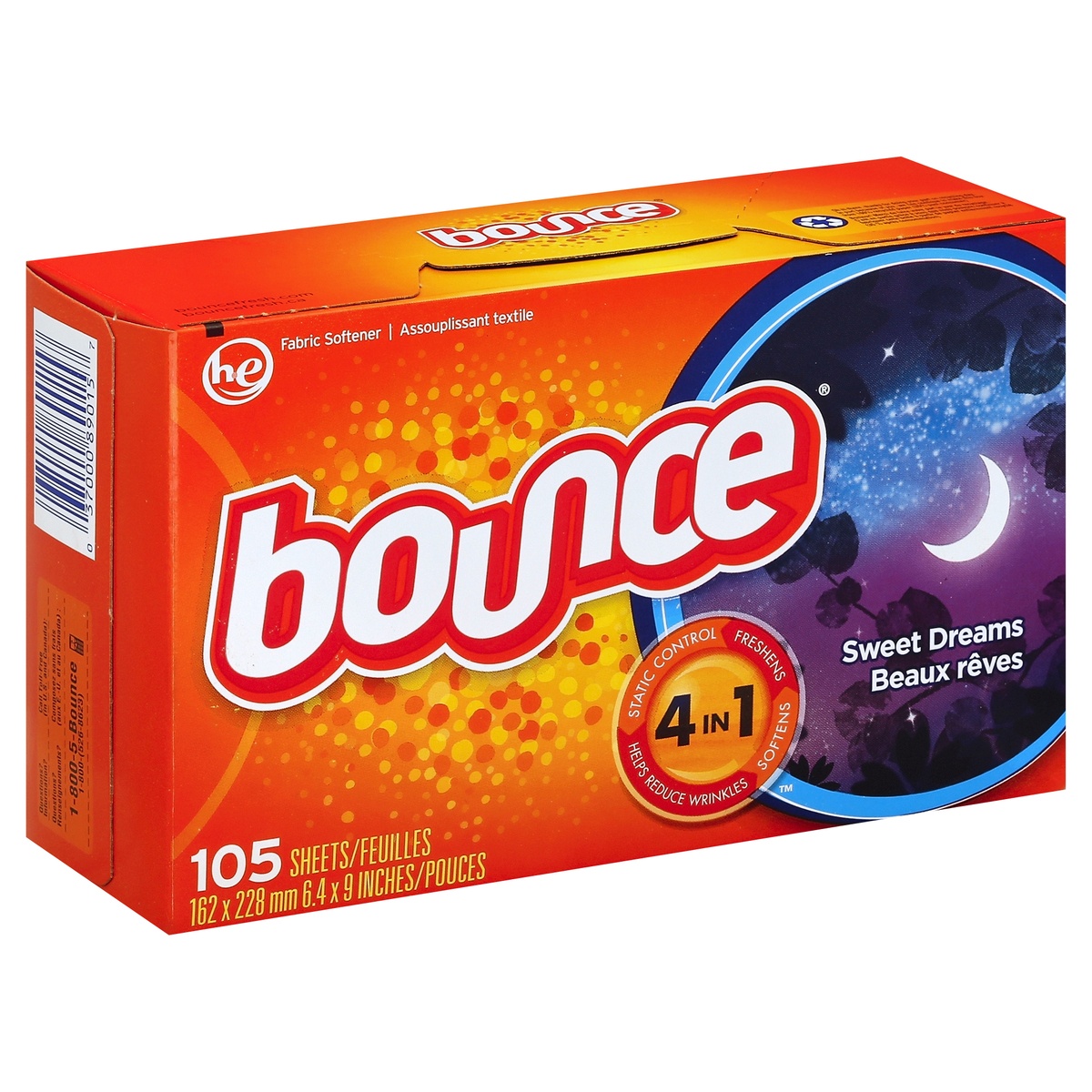 slide 1 of 2, Bounce Sweet Dreams Fabric Softener Dryer Sheets, 105 ct