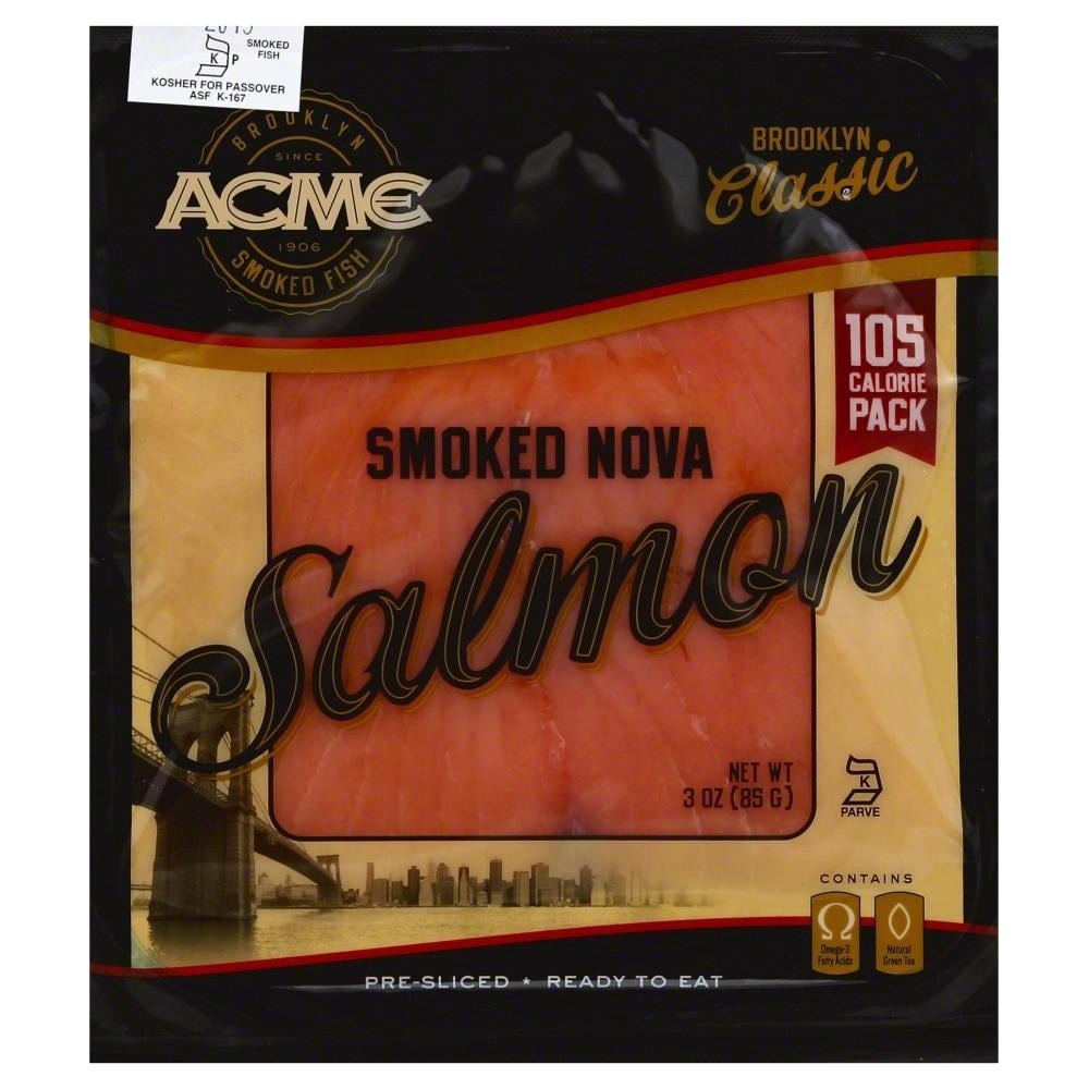 slide 1 of 1, ACME Sliced Nova Salmon, 3 oz