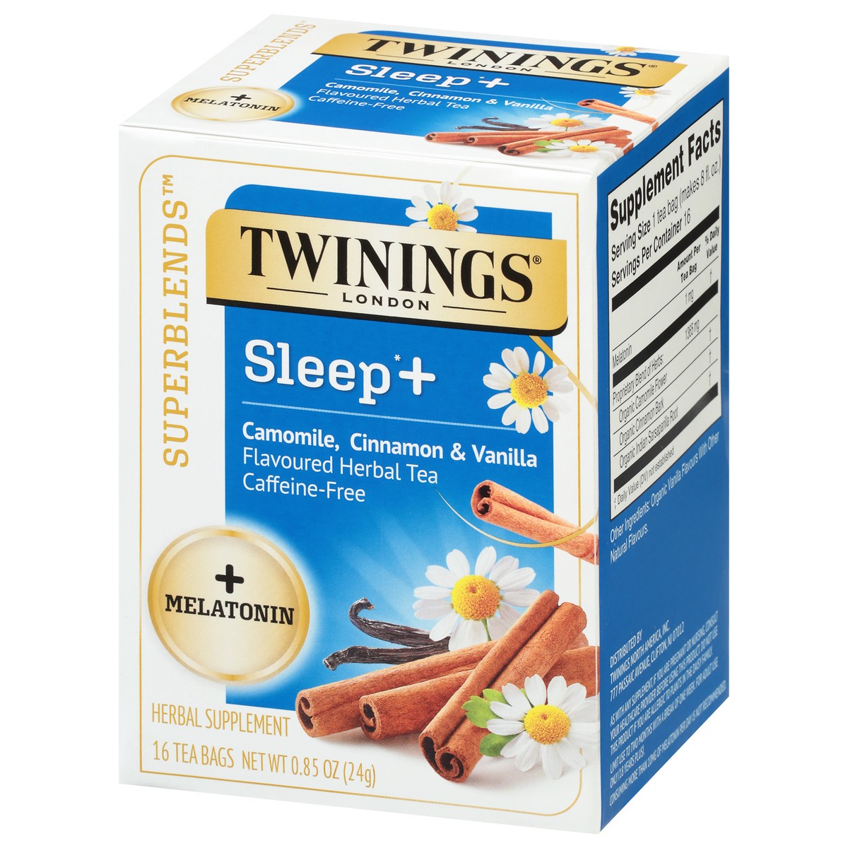 slide 6 of 9, Twinings Superblends Caffeine-Free Camomile, Cinnamon & Vanilla Flavoured Herbal Tea 0.85 oz, 0.85 oz