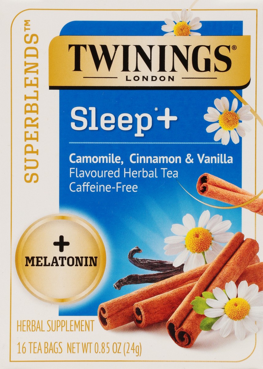 slide 9 of 9, Twinings Superblends Caffeine-Free Camomile, Cinnamon & Vanilla Flavoured Herbal Tea 0.85 oz, 0.85 oz