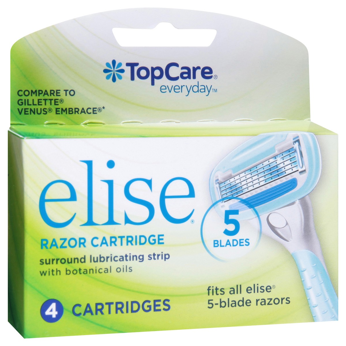 slide 2 of 9, TopCare Razor Cartidge 5-Blade Elise Women's, 4 ct