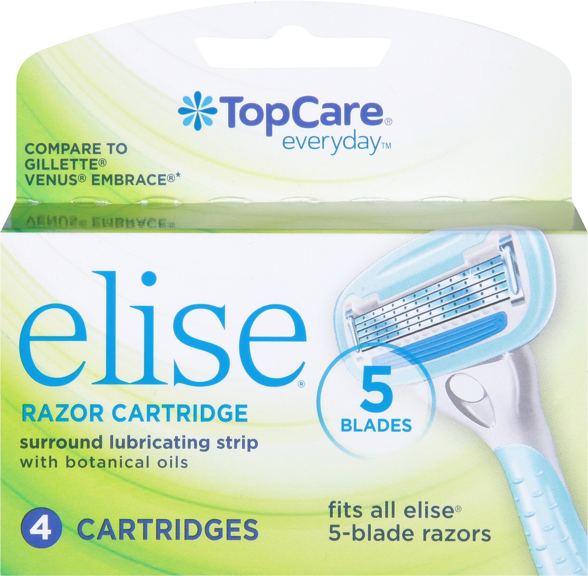 slide 6 of 9, TopCare Razor Cartidge 5-Blade Elise Women's, 4 ct