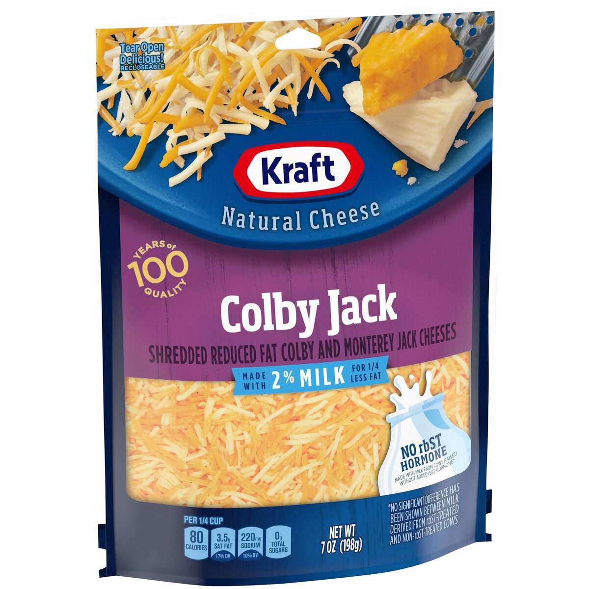 slide 10 of 13, Kraft Colby Jack Shredded Cheese with 2% Milk, 7 oz Bag, 7 oz