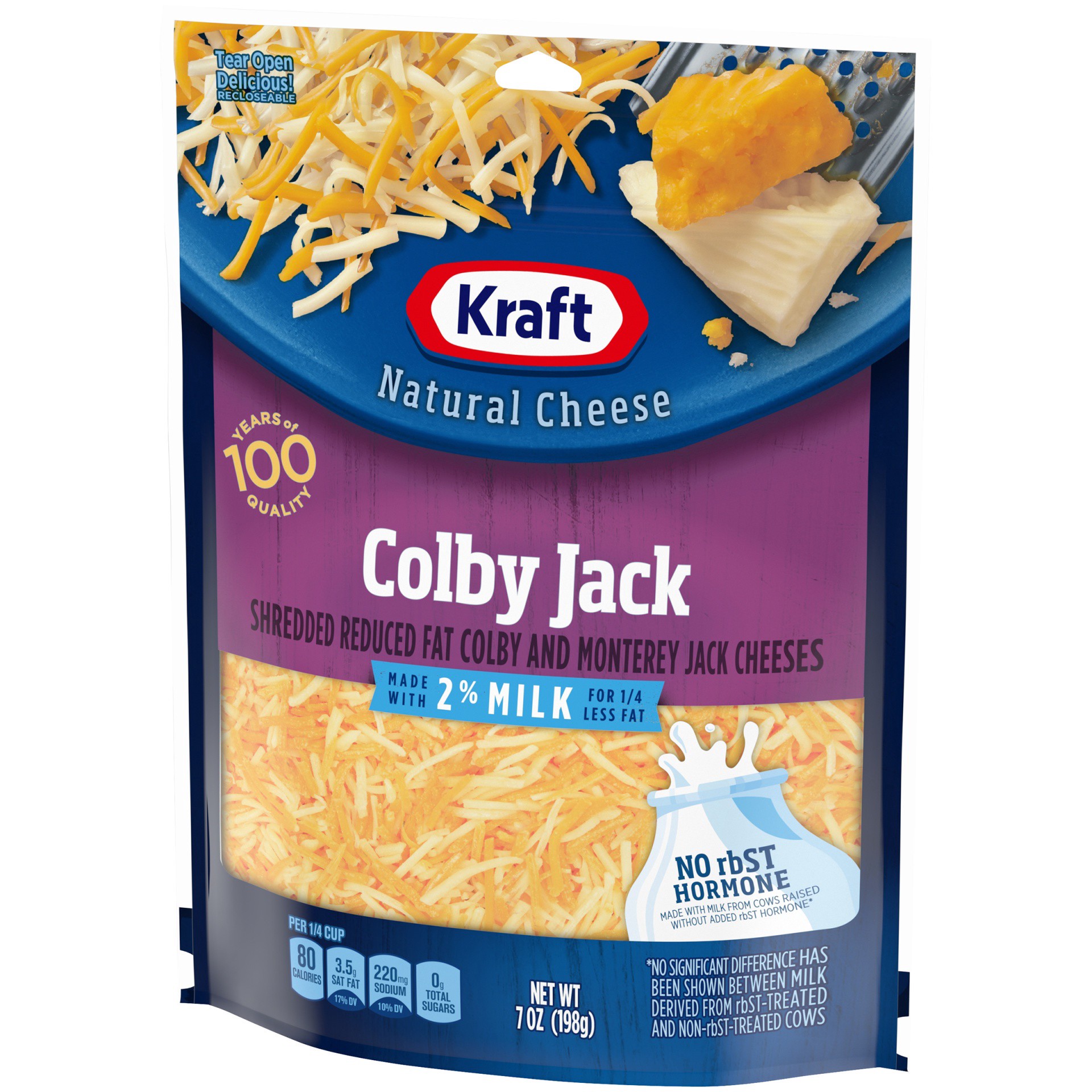 slide 11 of 13, Kraft Colby Jack Shredded Cheese with 2% Milk, 7 oz Bag, 7 oz