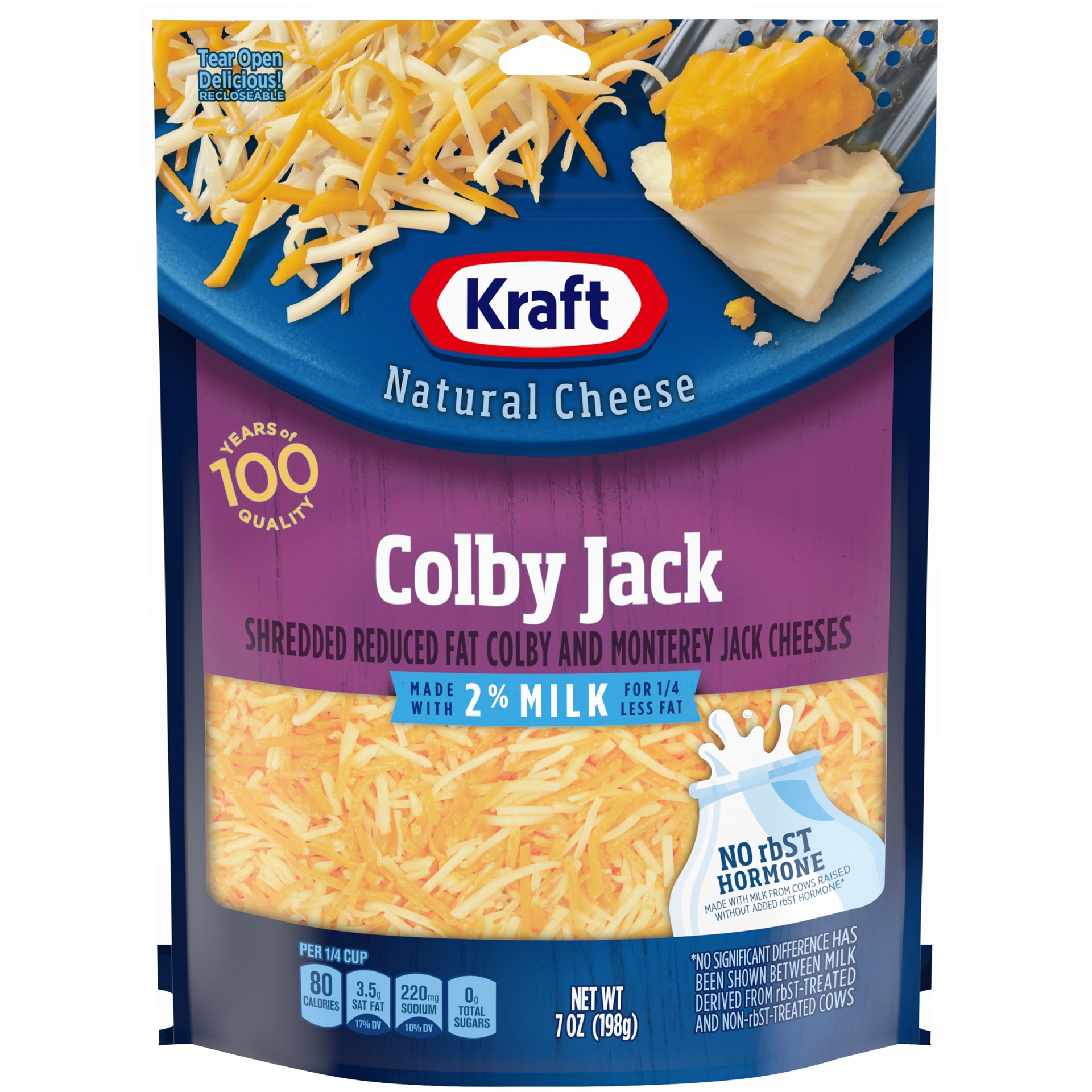 slide 1 of 1, Kraft Colby Jack Shredded Cheese with 2% Milk, 7 oz