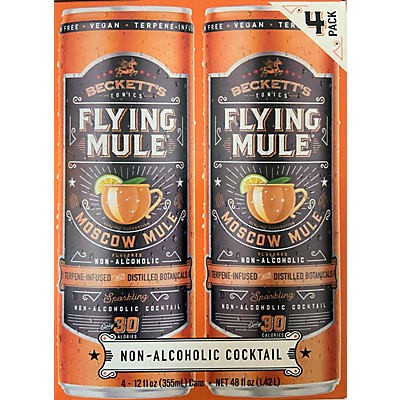 slide 1 of 1, Beckett's Flying Mule Sparkling Non Alcoholic Cocktail 12 oz Cans, 4 ct