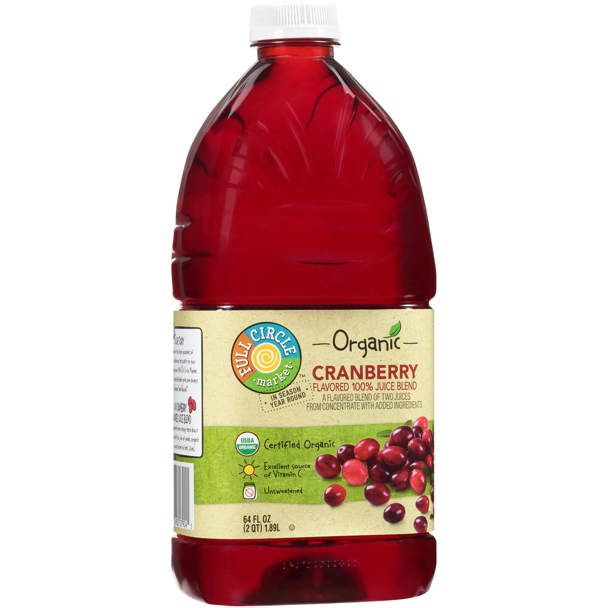 slide 4 of 9, Full Circle Market Cranberry Flavored 100% Juice Blend - 64 fl oz, 64 fl oz