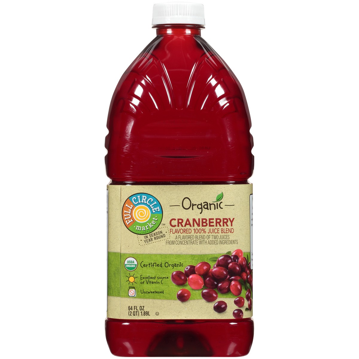 slide 2 of 9, Full Circle Market Cranberry Flavored 100% Juice Blend - 64 fl oz, 64 fl oz