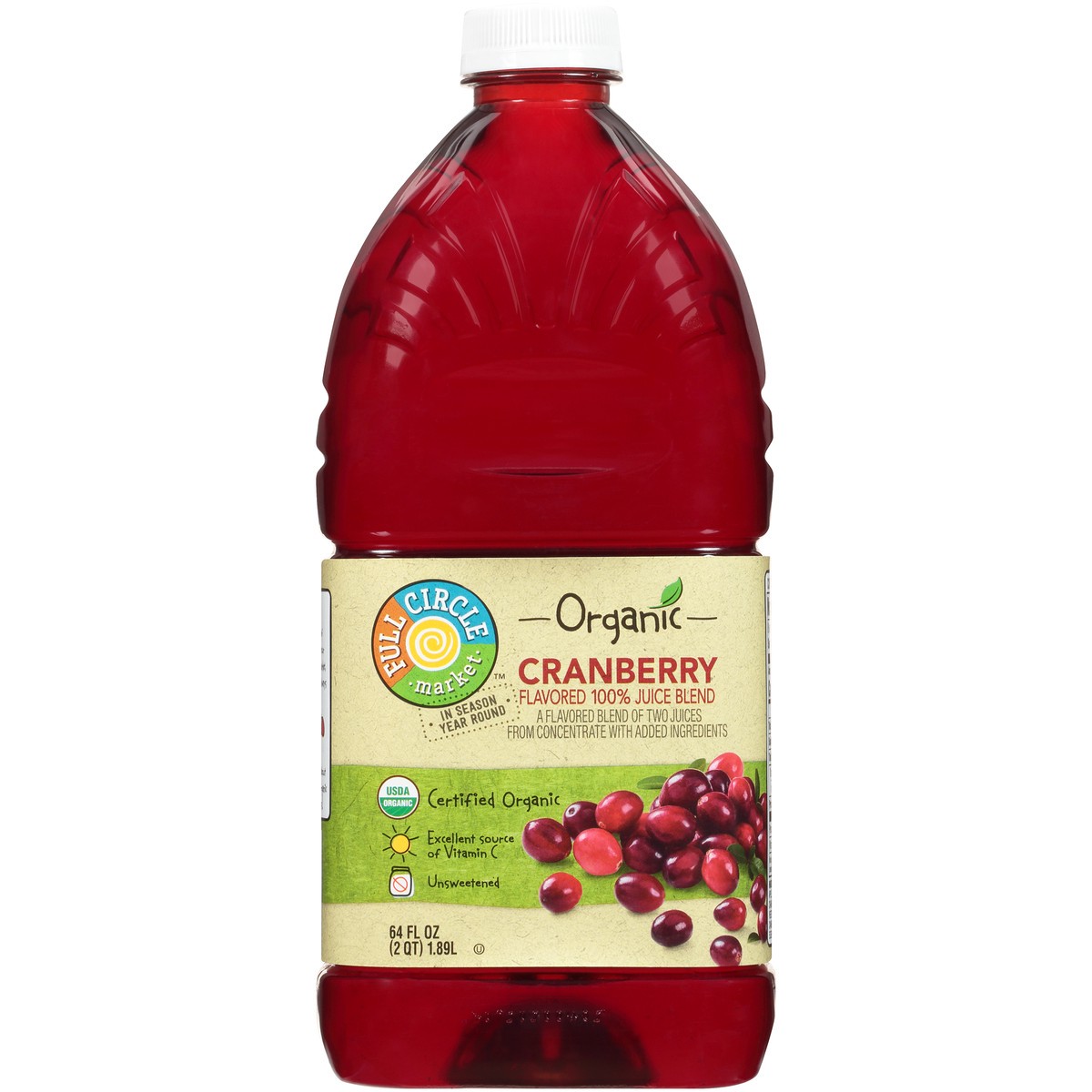 slide 7 of 9, Full Circle Market Cranberry Flavored 100% Juice Blend - 64 fl oz, 64 fl oz