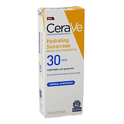 slide 1 of 1, CeraVe &nbsp;Hydrating Sunscreen SPF 30, 2.5 oz