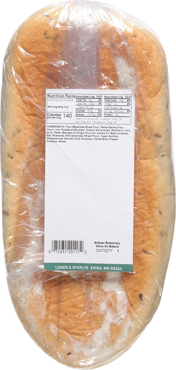 slide 5 of 9, Lunds & Byerlys Artisan Rosemary Olive Oil Batard 1 ea, 1 ct