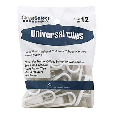 slide 1 of 1, Closet Select Merrick Universal Clips, 12 ct