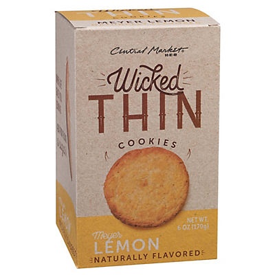 slide 1 of 1, Central Market Wicked Thin Meyer Lemon Cookies, 6 oz