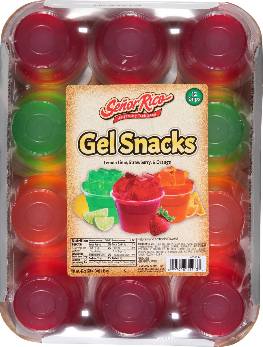 slide 1 of 10, Senor Rico Lemon Lime, Strawberry, & Orange Gel Snacks 12 ea, 12 ct