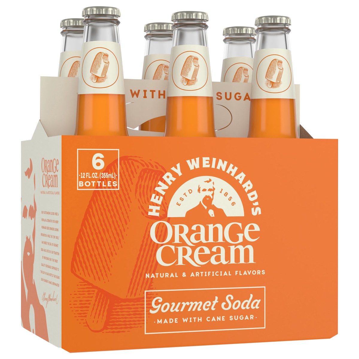 slide 3 of 9, Henry Weinhard's Orange Cream Gourmet Soda, 6 Pack, 12 fl. oz. Bottles, 6 ct; 12 oz