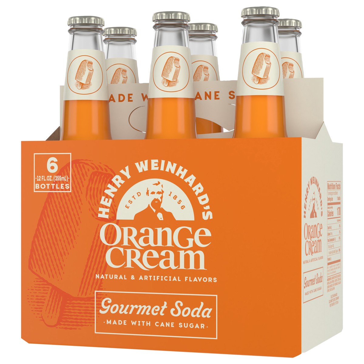 slide 5 of 9, Henry Weinhard's Orange Cream Gourmet Soda, 6 Pack, 12 fl. oz. Bottles, 6 ct; 12 oz