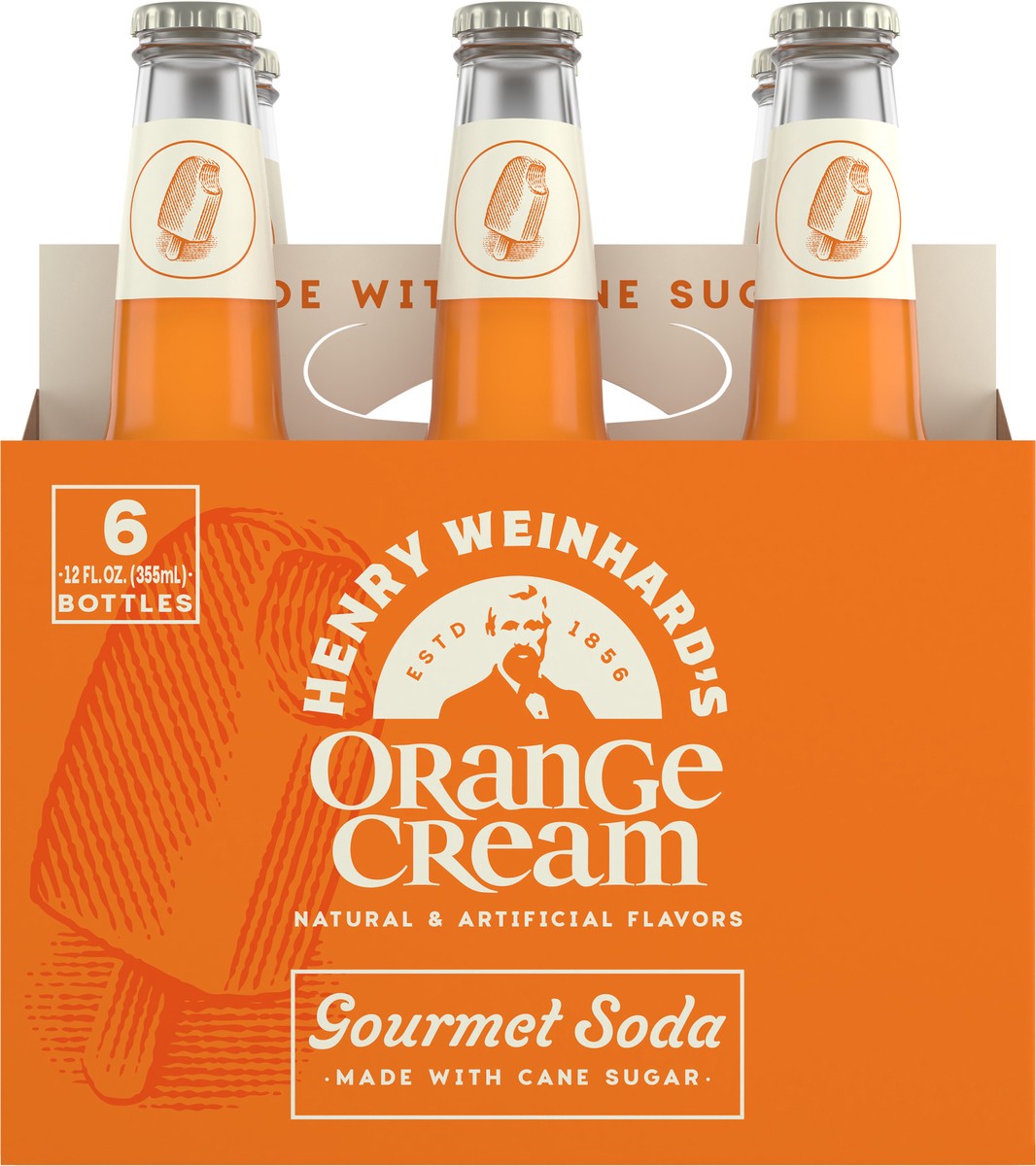 slide 4 of 9, Henry Weinhard's Orange Cream Gourmet Soda, 6 Pack, 12 fl. oz. Bottles, 6 ct; 12 oz