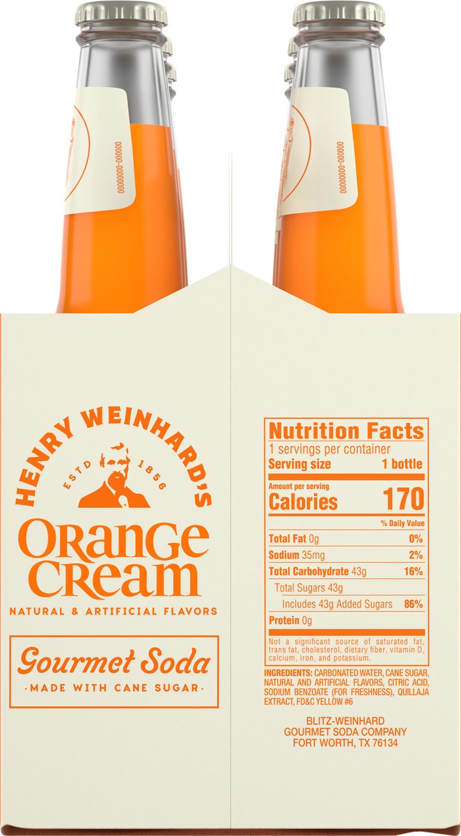 slide 9 of 9, Henry Weinhard's Orange Cream Gourmet Soda, 6 Pack, 12 fl. oz. Bottles, 6 ct; 12 oz