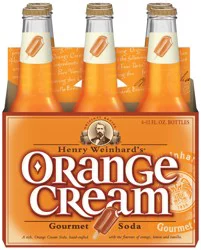 Henry Weinhard's Gourmet Soda, Orange Cream, 6 Pack