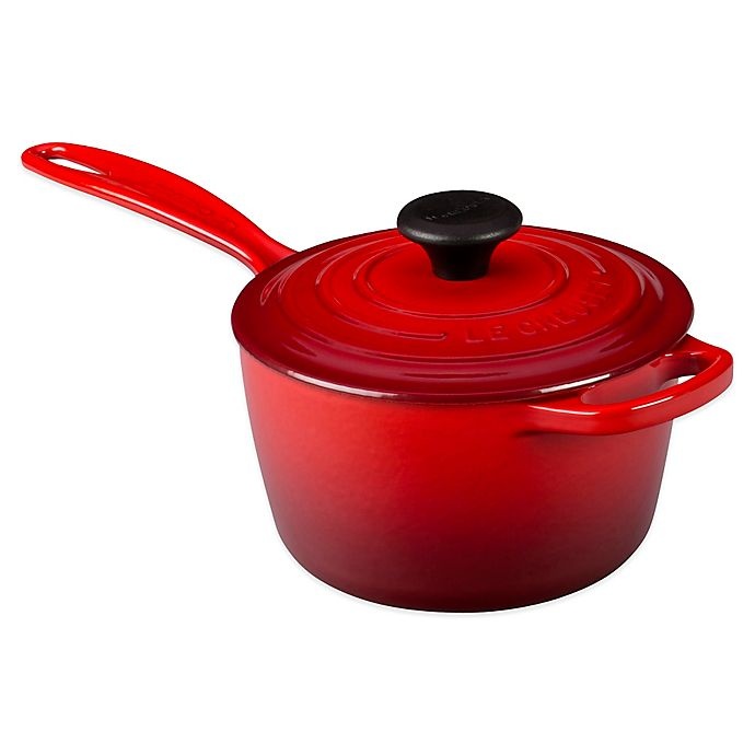 slide 1 of 1, Le Creuset Signature Covered Saucepan - Provence, 1.75 qt