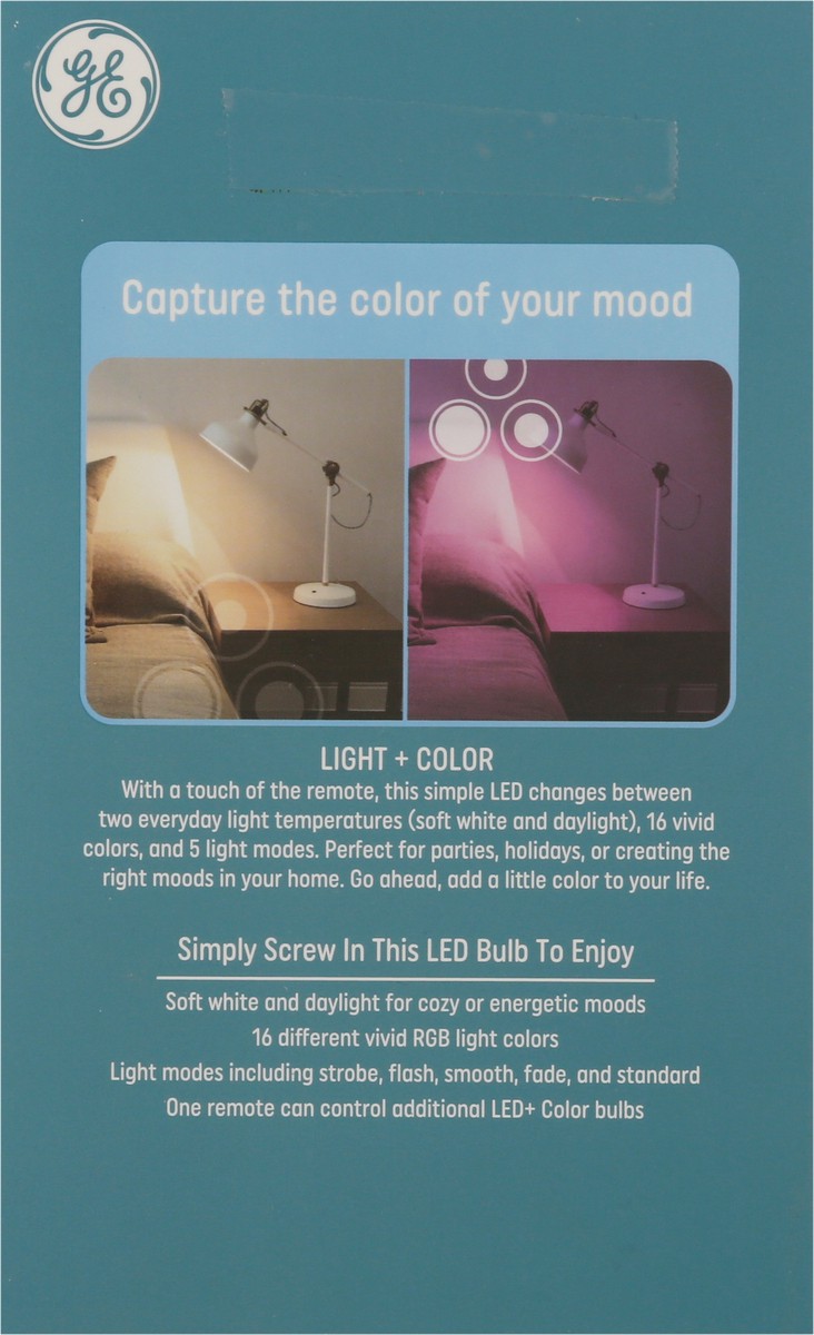 slide 3 of 9, GE 9.5 Watts Color LED+ Light Bulb 1 ea, 1 ct