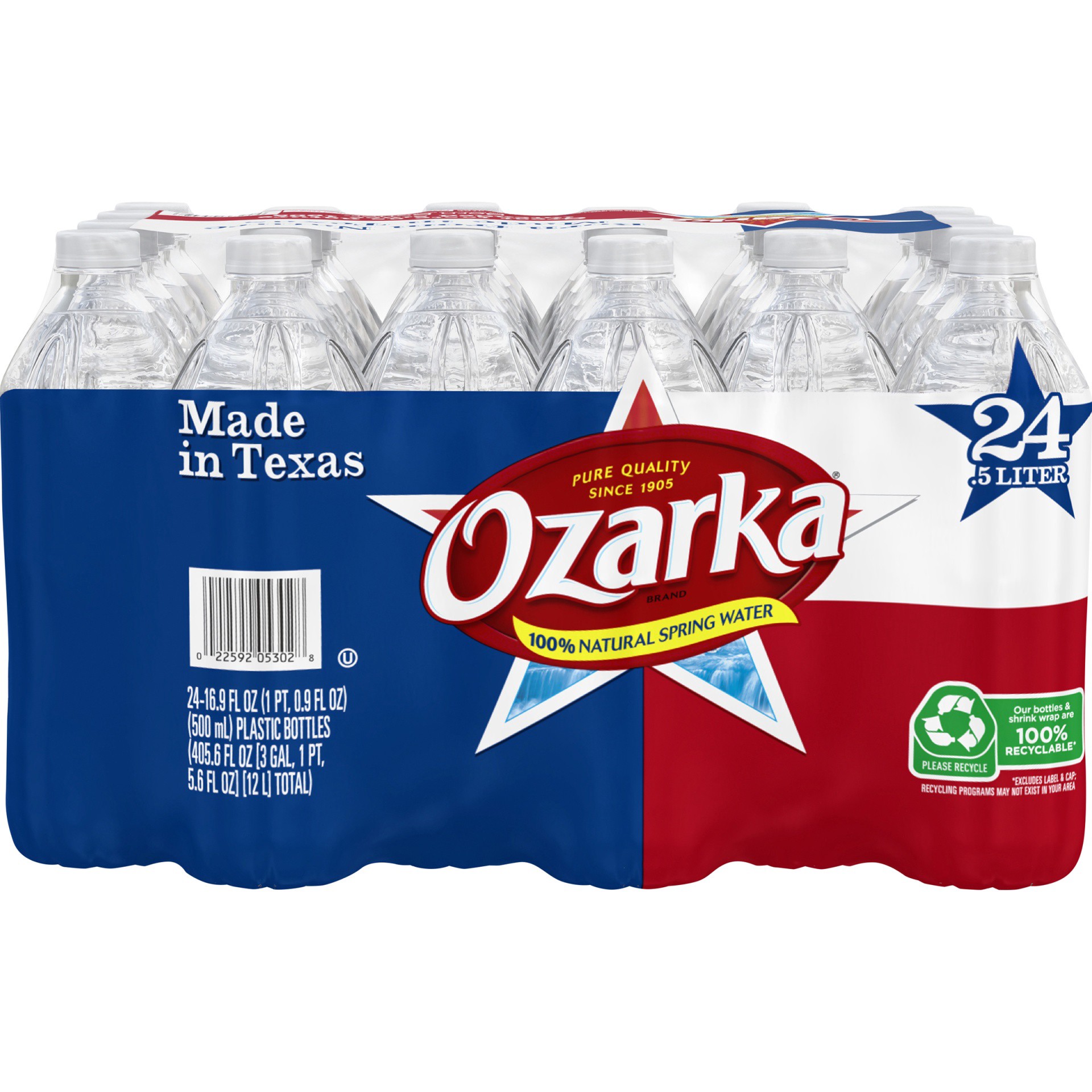 slide 11 of 11, OZARKA Brand 100% Natural Spring Water, 16.9-ounce plastic bottles (Pack of 24), 16.9 fl oz