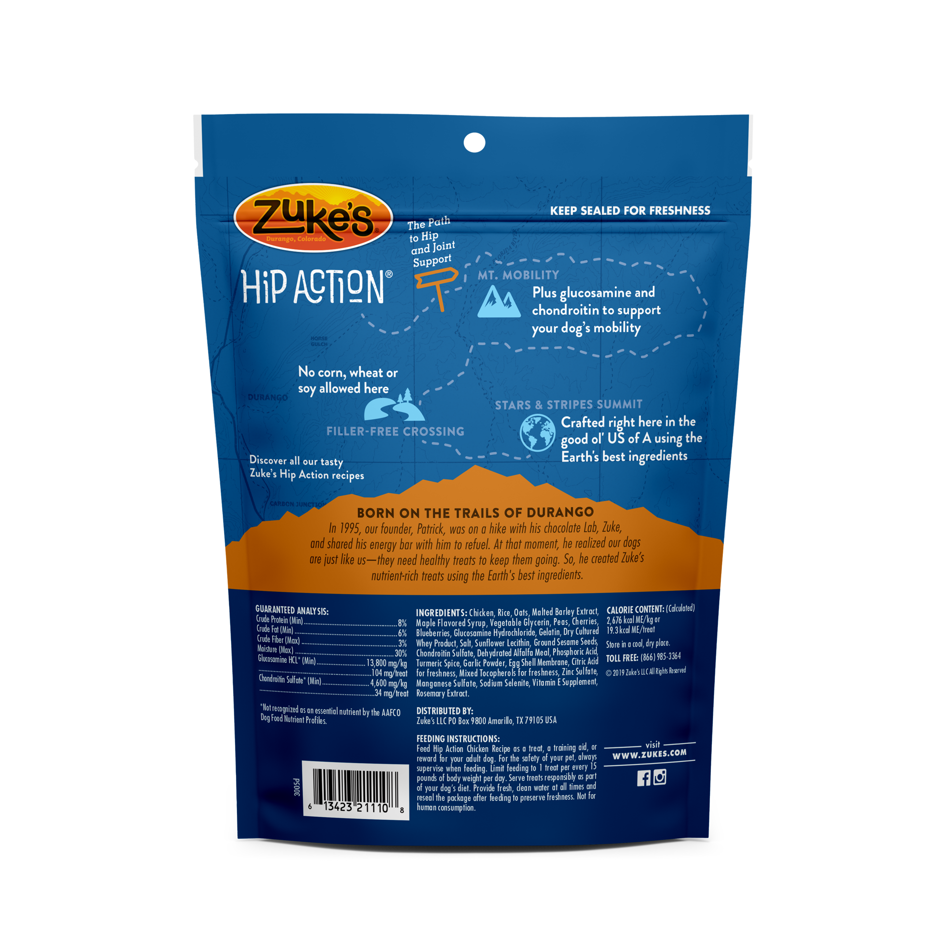 slide 3 of 3, ZUKES Zuke''s Hip Action Hip & Joint Dog Treats Chicken Recipe - 6 oz Bag, 6 oz