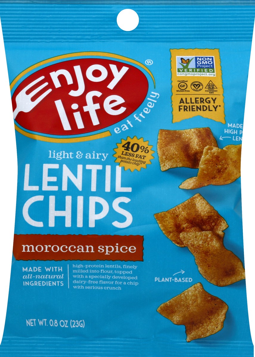 slide 3 of 3, Enjoy Life Plentils Moroccan Spice Lentil Chips, 0.8 oz