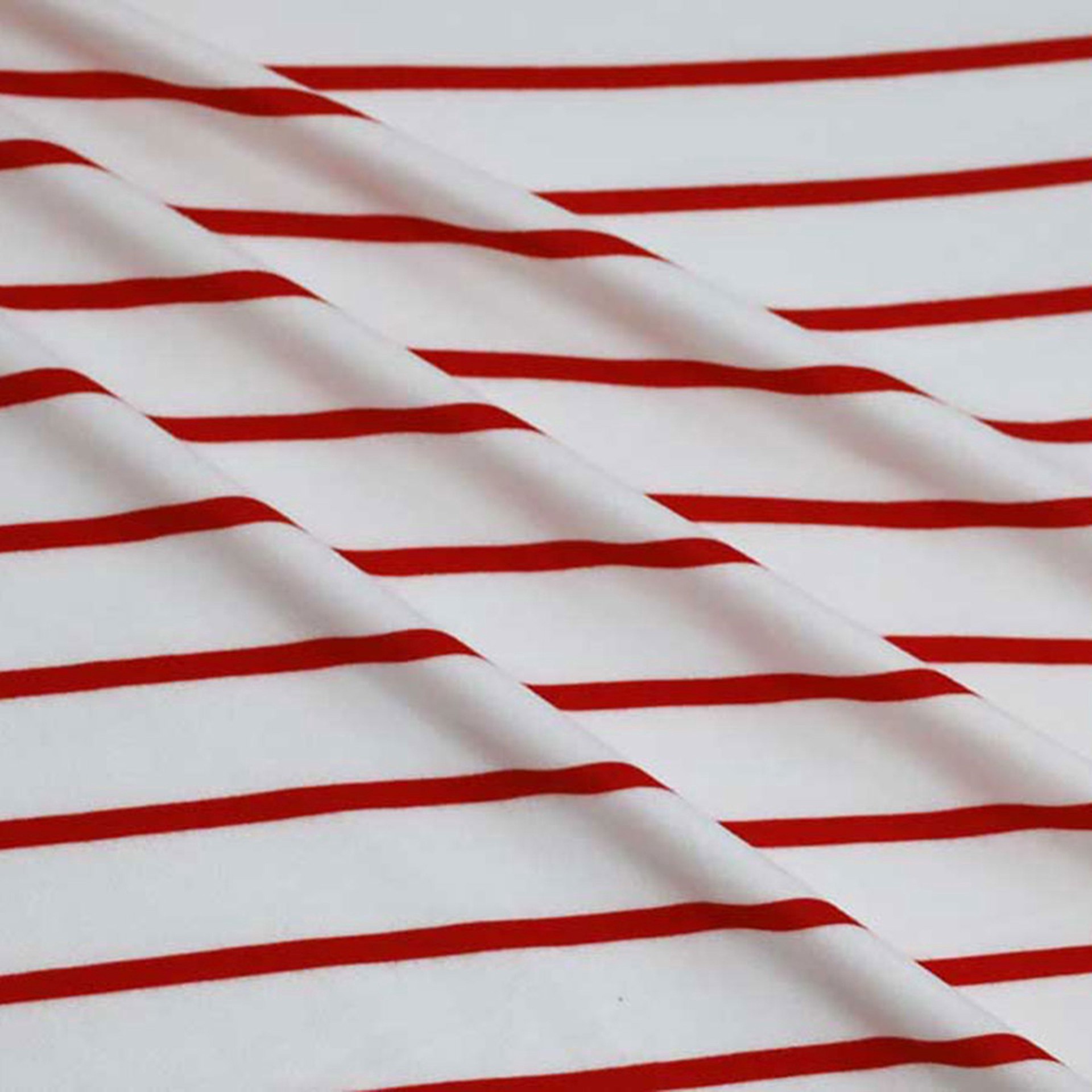 slide 2 of 3, Fabric Merchants Red & White Stripes Double Brushed 4-Way Stretch Fabric, 60 in