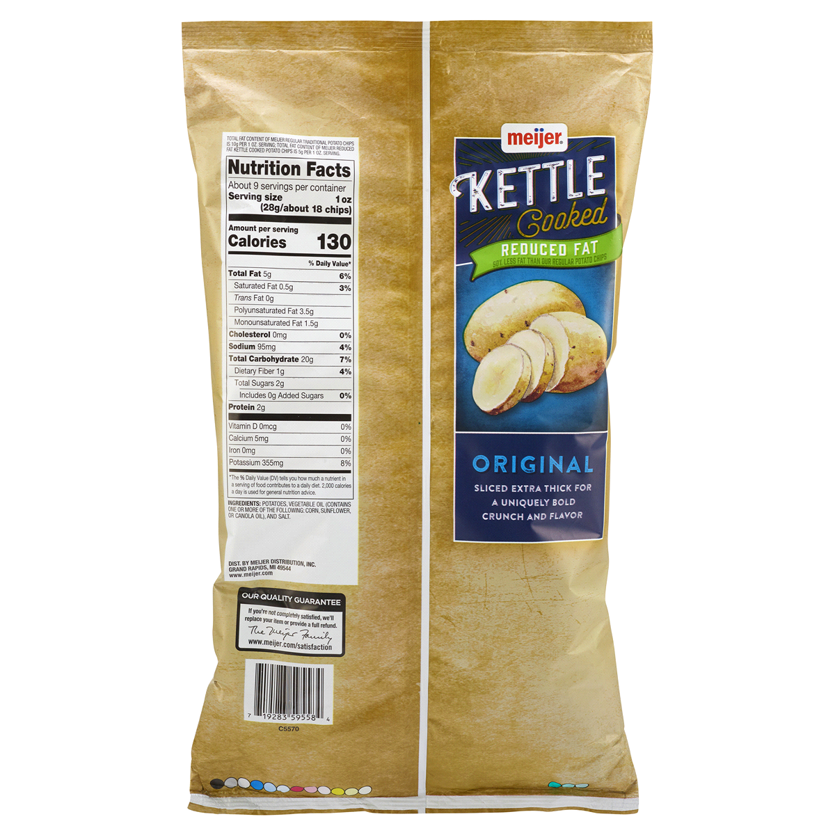 slide 2 of 2, Meijer Reduced Fat Kettle Cooked Potato Chips, 8.5 oz