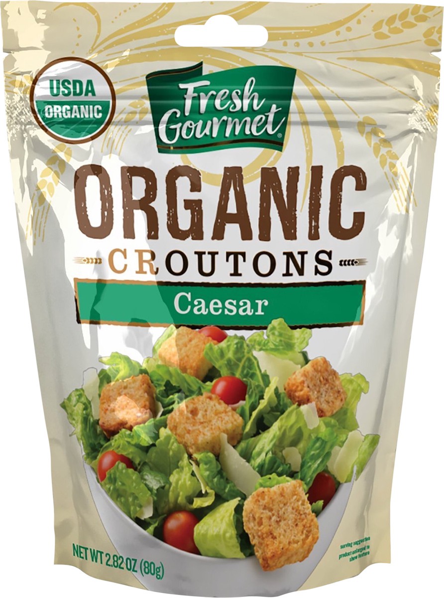 slide 2 of 3, Fresh Gourmet Organic Caesar Croutons 2.82 Oz, 2.82 oz