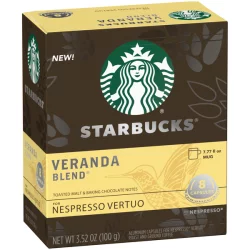 Starbucks Veranda Blend For Nespresso Vertuo Ground Coffee Capsules - 3.52 oz