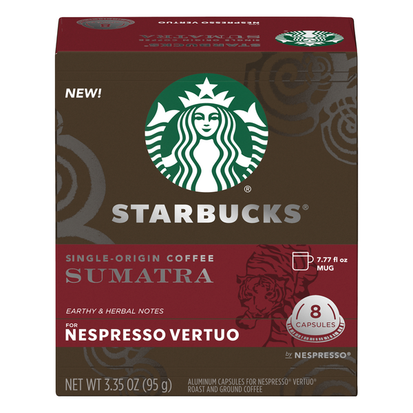 slide 1 of 1, Starbucks Sumatra Single-Origin For Nespresso Vertuo Ground Coffee Capsules - 3.35 oz, 3.35 oz