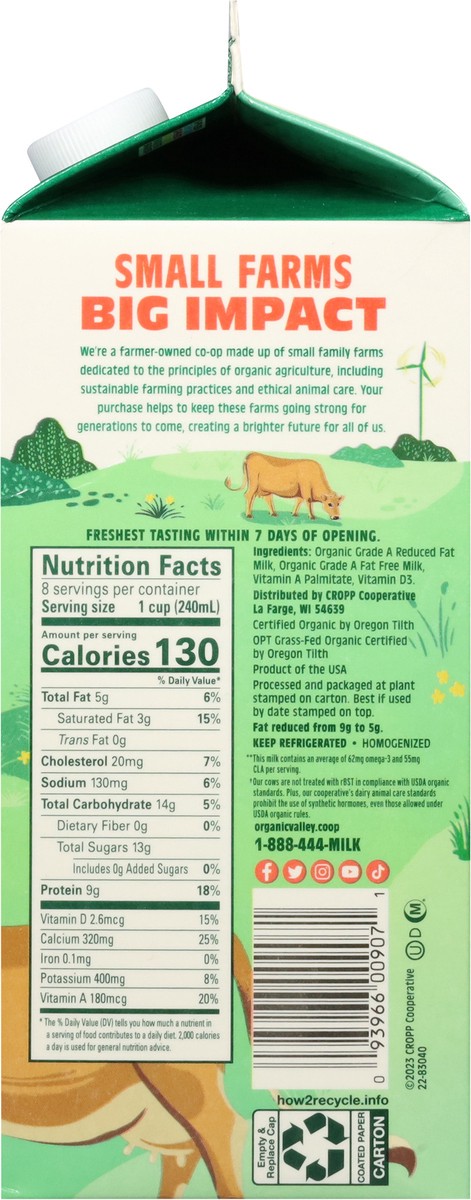 slide 8 of 13, ORGANIC VALLEY Grassmilk Reduced Fat Organic 2% Milk, 64 oz, 64 oz