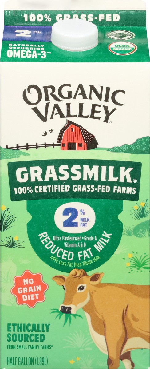 slide 10 of 13, ORGANIC VALLEY Grassmilk Reduced Fat Organic 2% Milk, 64 oz, 64 oz