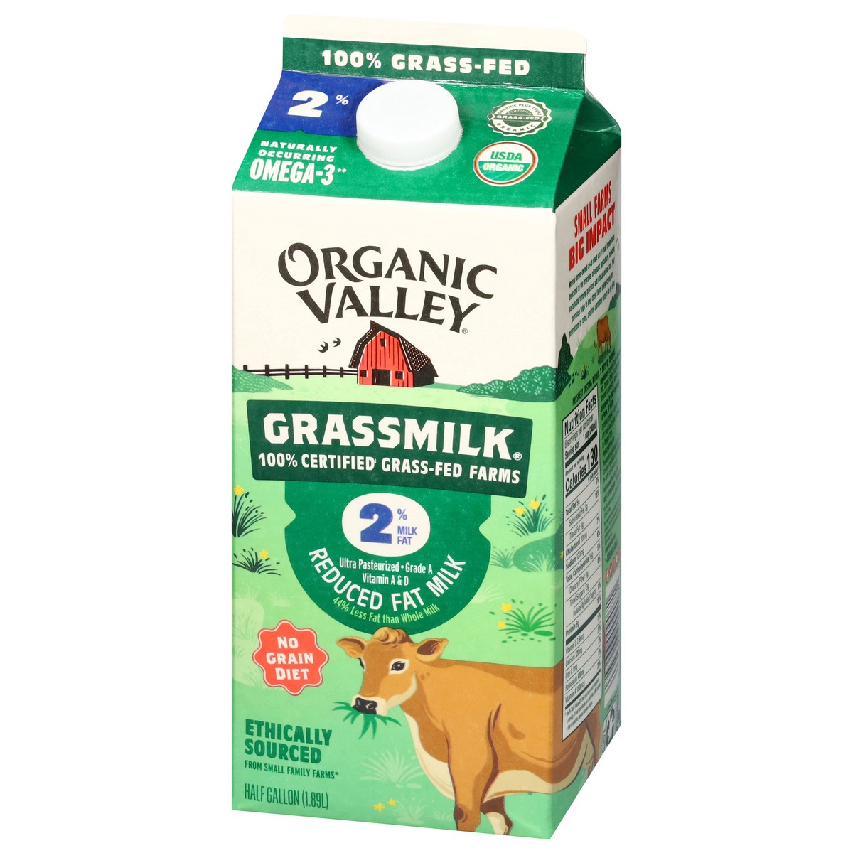 slide 5 of 13, ORGANIC VALLEY Grassmilk Reduced Fat Organic 2% Milk, 64 oz, 64 oz