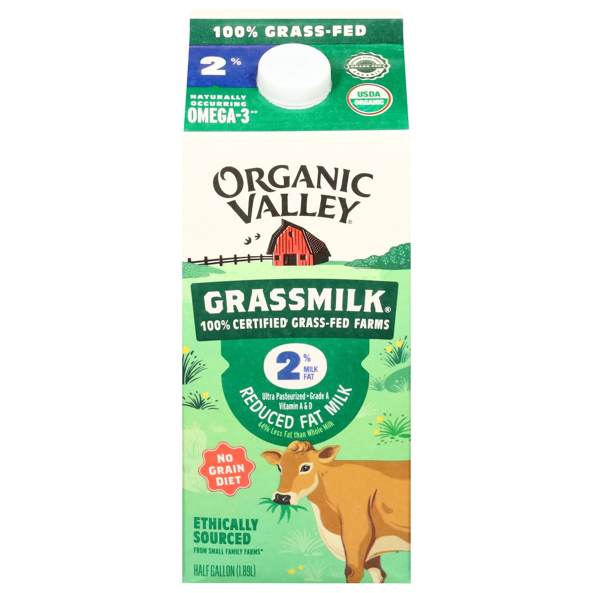 slide 4 of 13, ORGANIC VALLEY Grassmilk Reduced Fat Organic 2% Milk, 64 oz, 64 oz