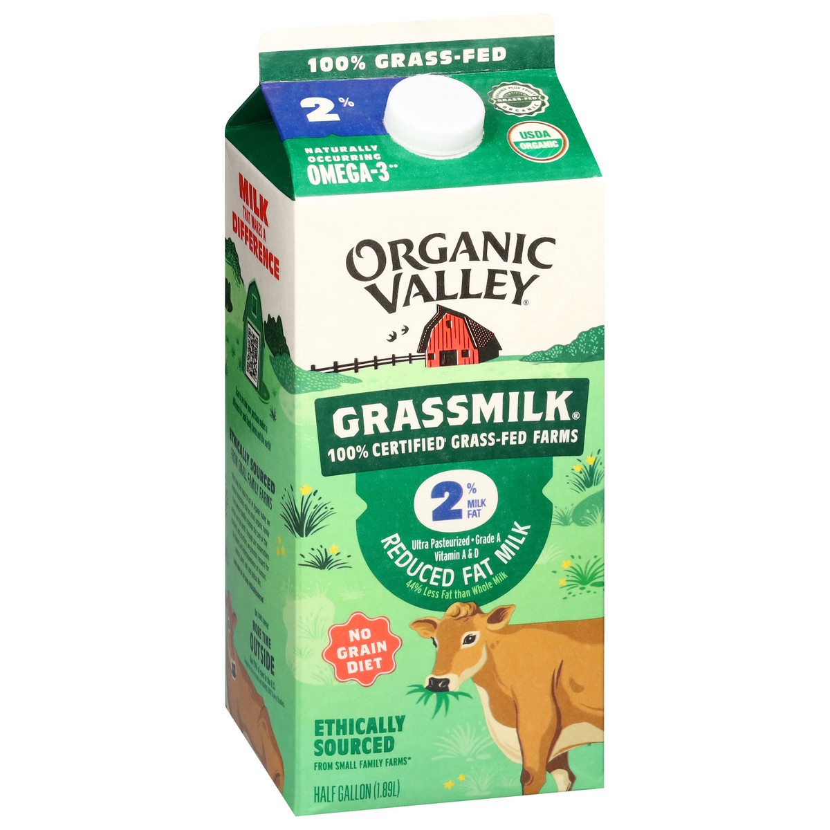 slide 3 of 13, ORGANIC VALLEY Grassmilk Reduced Fat Organic 2% Milk, 64 oz, 64 oz