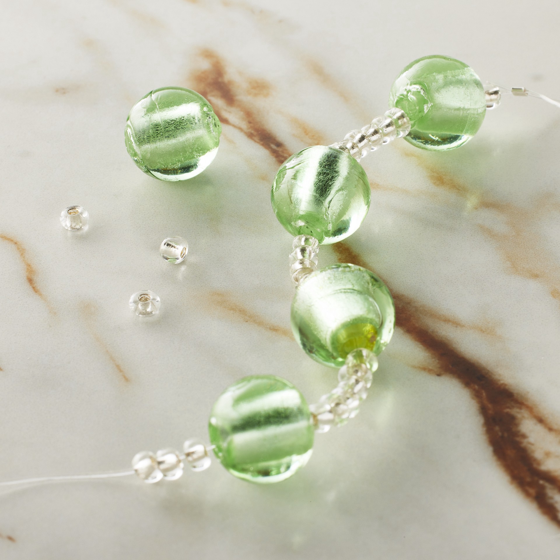 slide 2 of 3, Green Lampwork Glass Round Beads By Bead Landing, 12.5mm to 13.5mm