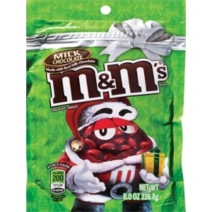 slide 1 of 1, M&M's Red Chocolate Candies Pouch, 8 oz