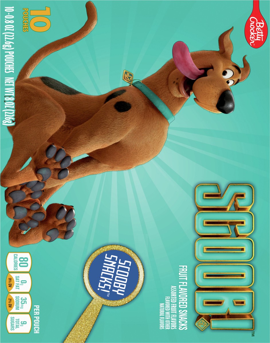 slide 9 of 13, Betty Crocker Scooby Doo Fruit Flavored Snacks, Treat Pouches, Gluten Free Snack, 10 Ct, 8 oz, 10 ct